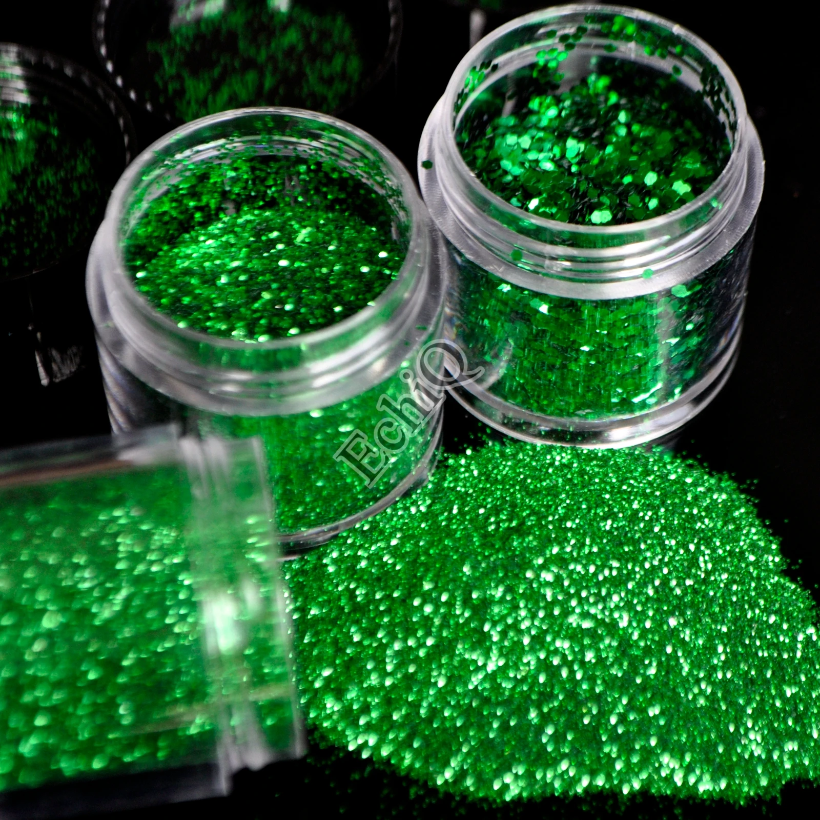 

Acrylic Hexagon Nail Glitter Powder Deep Green Series Glitter Sequins Nails Decoration Sheets