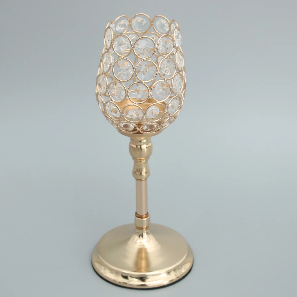 MagiDeal Crystal Tea Light Candleholder Bowl Wedding Window Top 27cm/33cm/38cm for Wedding Holidays Decor
