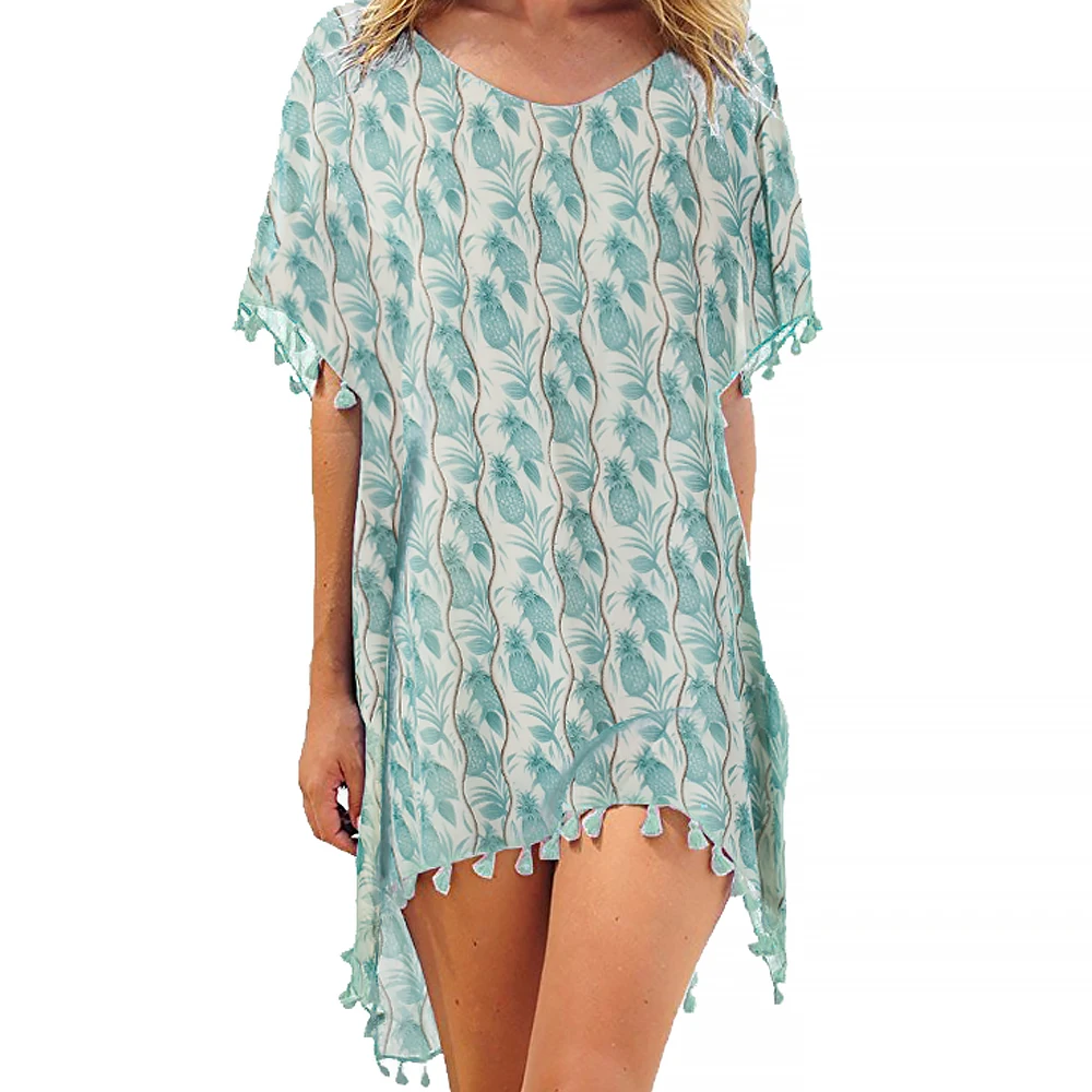 Mealivos Party Beach Cover Up Floral Embroidery Bikini Cover Up