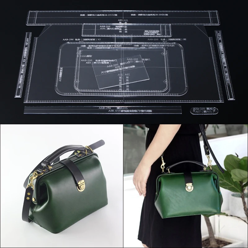 

1Set Acrylic Stencil Laser Cut Template DIY Leather Handmade Craft Shoulder Bag Sewing Pattern 30*28*14cm