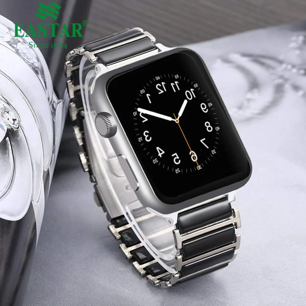 Стальной керамический ремешок для Apple Watch 5 42 мм 38 iwatch 4 3 2 1 44 40 сменный часов