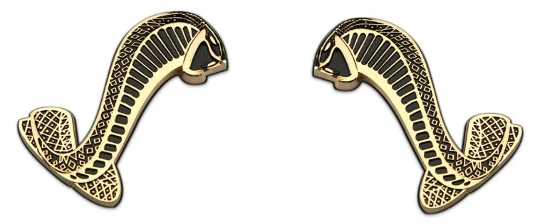 1 шт. металлические персонализированные Cobra Mustang решетка эмблема значок Mustang автомобильные наклейки - Название цвета: a pair side emblem