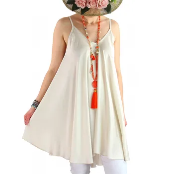 

Summer Womens Fashion Sexy Sling Solid Color Plus Size Beach Dress