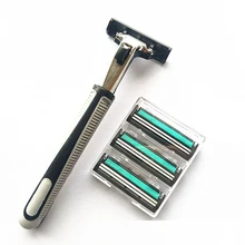 Новая мужская бритвенная ручка сменная прямая ручная бритва триммер для бороды с 30 двухслойными лезвиями