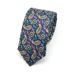 2018 Новая мода Для мужчин цветочный хлопок 6 см тонкий галстук Повседневное галстуки для мужчин Свадебная вечеринка жениха принт Пейсли