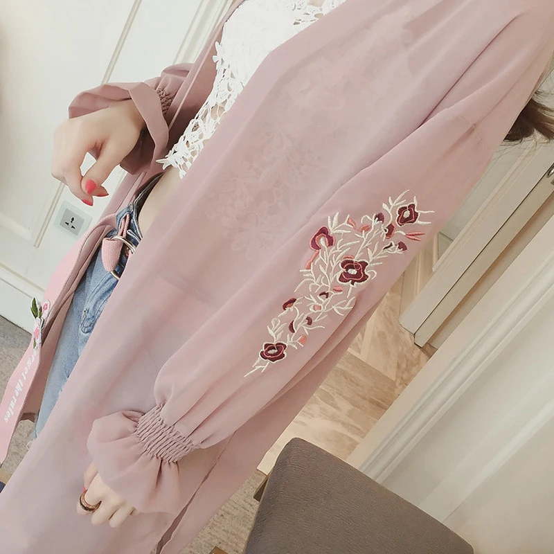 Женские топы Кардиган Повседневная летняя с длинным рукавом Свободная S ~ 2XL