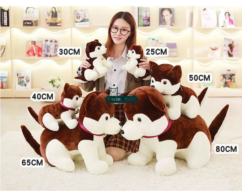 Dorimytrader Relistic Animal  Tinkle Bell DogPlush Toy Cute Stuffed Soft Cartoon Husky Dog Doll Kids Play Dolls Children Gift 31inches 80cm DY61752 (18)