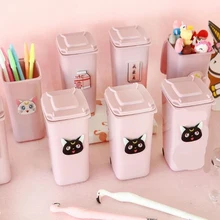 Creative stationery Cartoon pink student pen holder desk accessories organizer pen holders supplies 1 pc pencil shaped pen stand holders for students plastic dest stationery holder cartoon creative pen holder