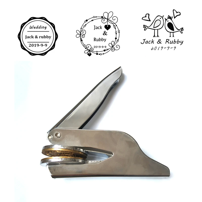 

Portable metal embossing stamp custom wedding embosser seal