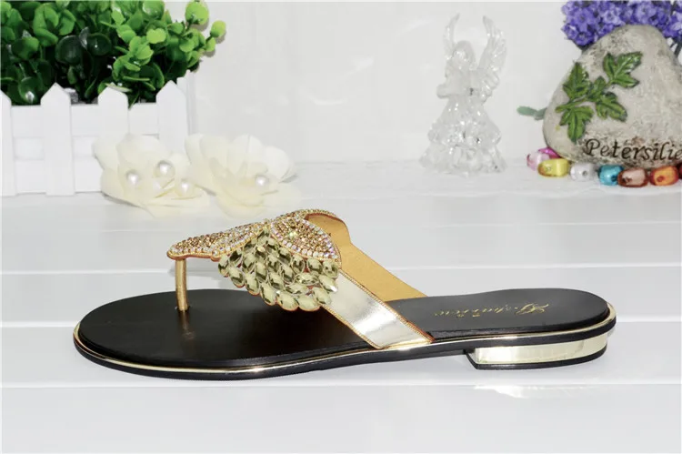 G-SPARROW 2017 New Summer Korean Womens Flip Flop Slippers Wedding Online Gold Flat Shoes For Prom12