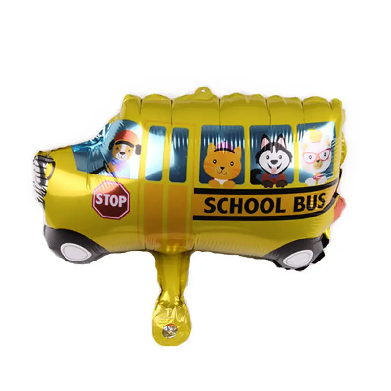 

XXPWJ New Mini School Bus Shaped Aluminum Balloons Festival Party School Decoration Balloons Wholesale B-135