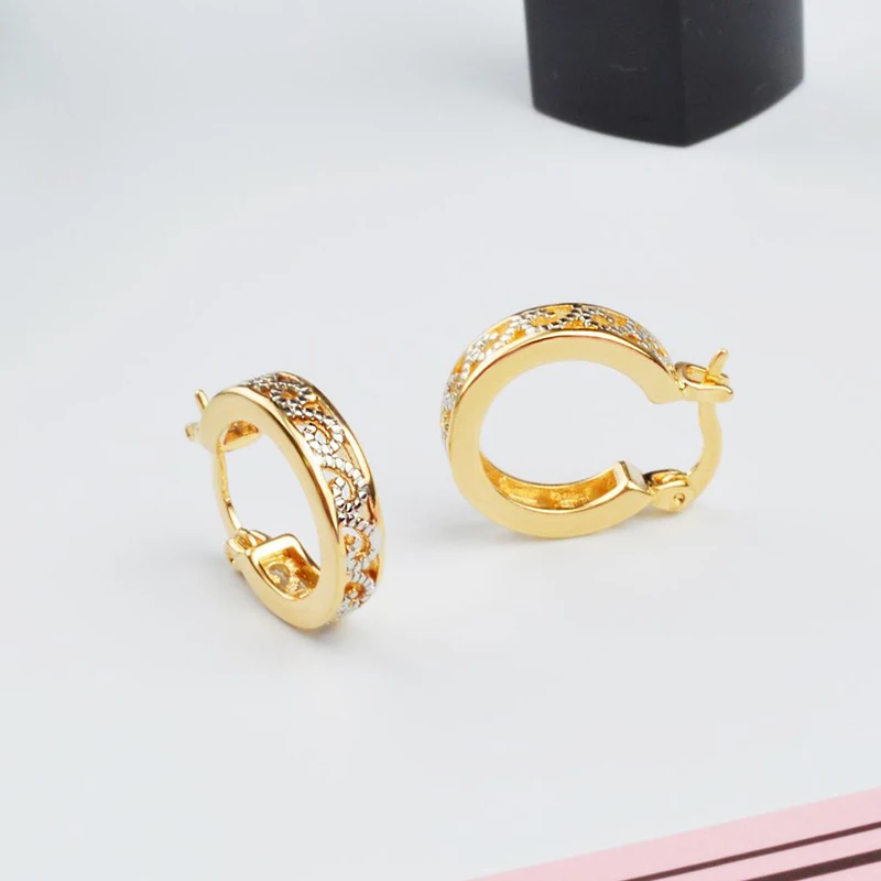 Трендовые желтые золотистые серьги-кольца для женщин, роскошные ювелирные изделия, полые кристаллы, крупная круглая серьга круга Oorbellen L4K950
