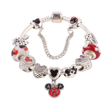 

dodocharms A Variety of Design Charm Bracelet with Mickey Enamel Beads Women&Child Glass Fine Bracelet Fit Women Jewelry