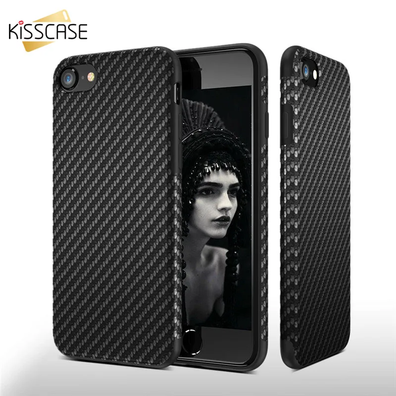 buy KISSCASE Carbon Fiber Case For iPhone XS Max XR X 8 7 6S 6 Plus PU Leather Phone Cases For iPhone 7 8 6S 6 Luxury Cover Shells