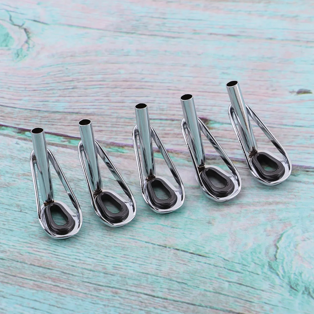 Perfeclan 5pcs Solid Fishing Top Rings Rod Pole Repair Kit Line Guides Eyes Spinning Casting Fishing Rod Guides Tip