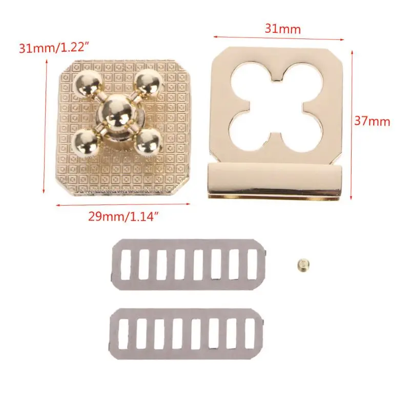 2,9x3,1 см металлическая застежка поворотный замок поворотные замки для DIY сумочка мешочек ручного изготовления кошелек Аппаратные части