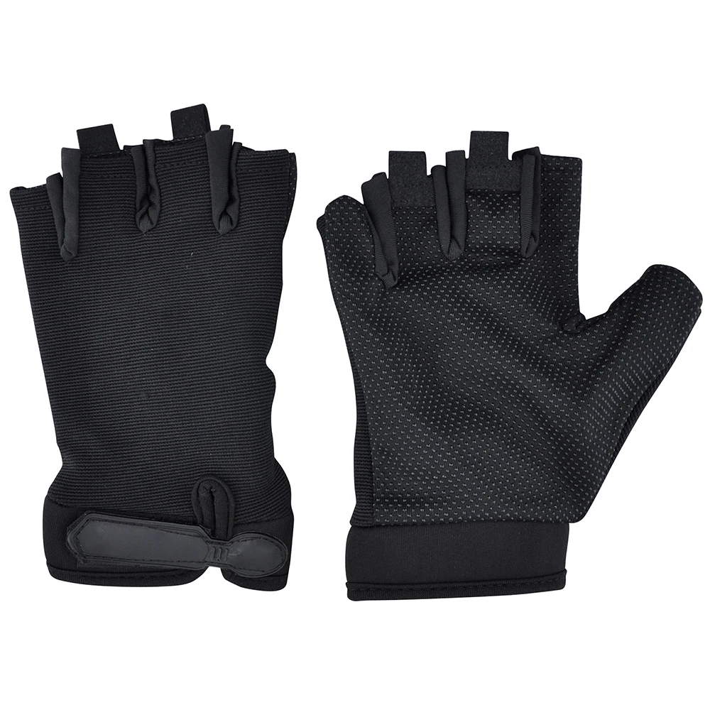 VIM Противоскользящие силиконовые перчатки для спорта на открытом воздухе, бадминтона, фитнеса, альпинизма, езды на велосипеде, военные перчатки - Цвет: Black-Half