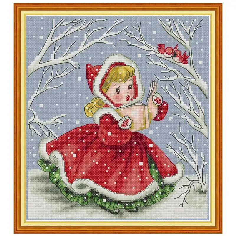 14/16/18/27/28 Little Girl Read aloud to the birds counted Cross Stitch Set DIY DMC Cross-stitch Kit Embroidery Needlework | Дом и сад