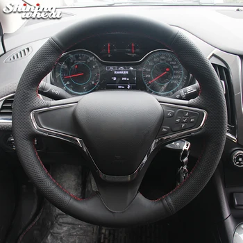 

BANNIS Black Artificial Leather Car Steering Wheel Cover for Chevrolet Cruze 2015 Volt 2016 2017 New Cruze