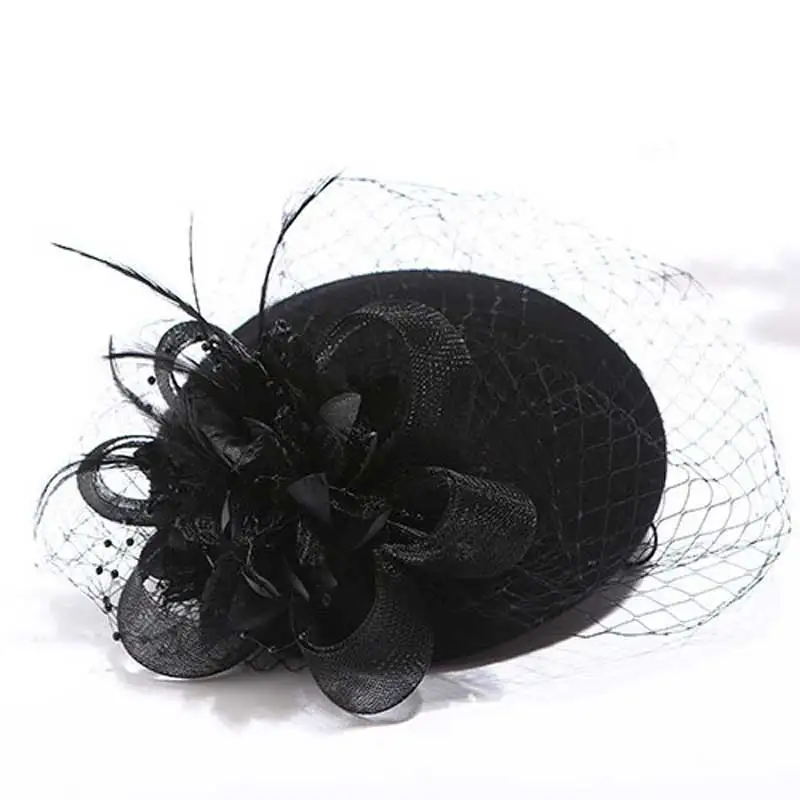 3pcs/lot British Retro Women Black Fascinator Pillbox Hats Cocktail