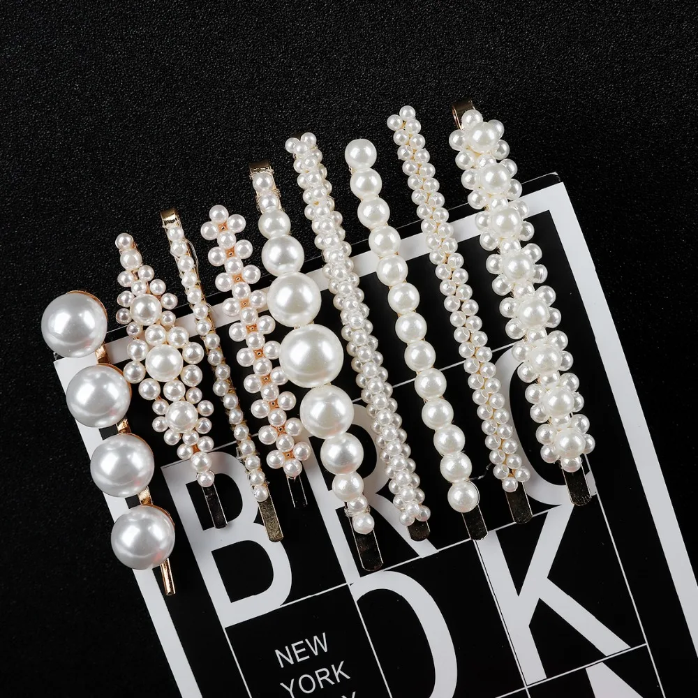 

New Design Metal Full Pearl Flower Hair Clip Hair Accessories for Women Girl Hairpin Barrettes Hairgrip Wedding Jewelry
