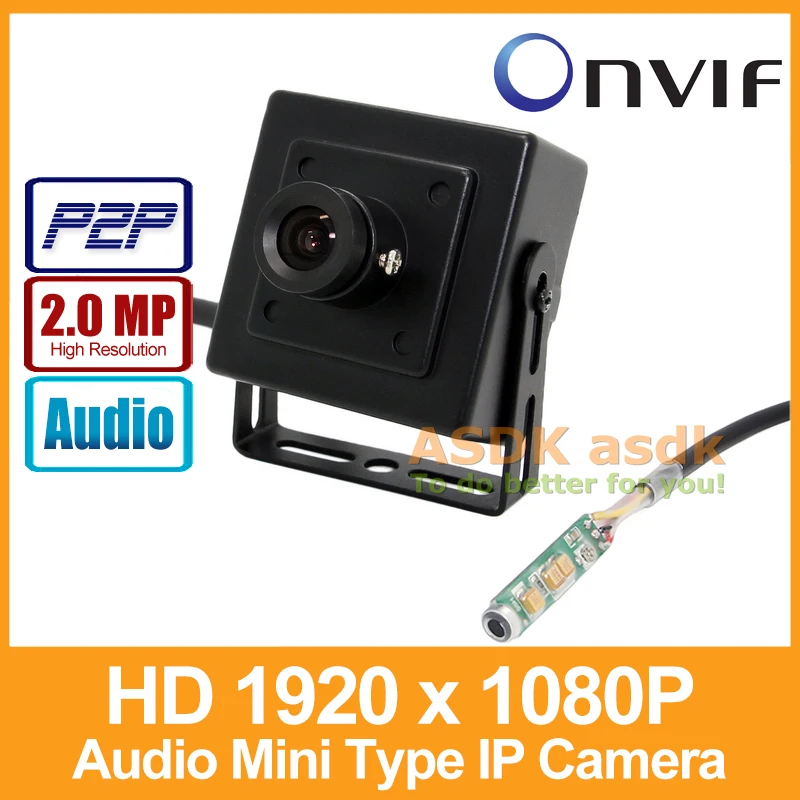 Audio Mini Type HD 1920 x 1080P 2.0MP IP Camera Metal Indoor Security Camera ONVIF P2P IP CCTV Cam