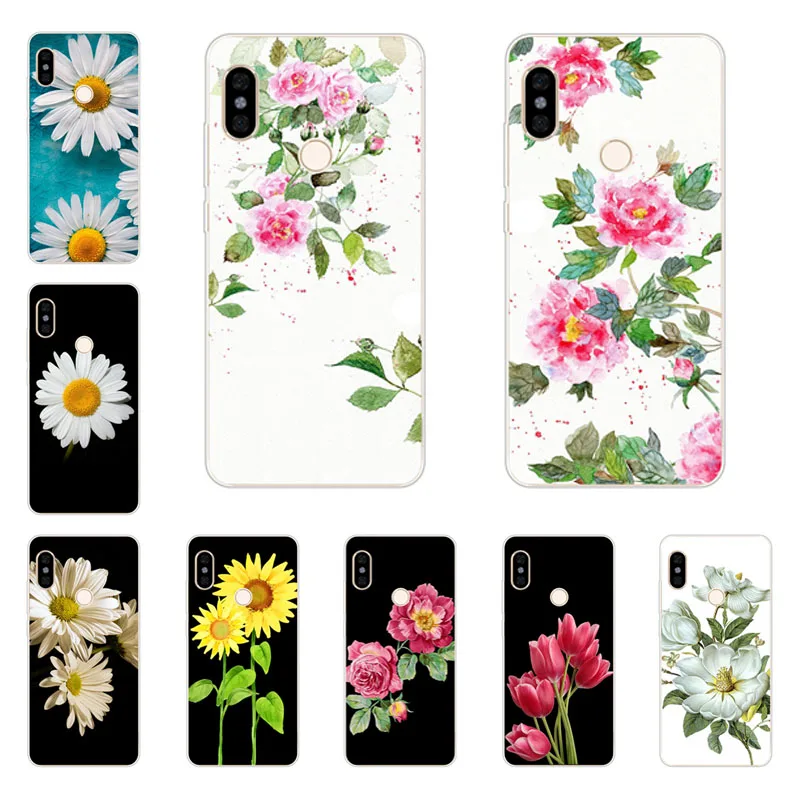 Чехол xiaomi mi max 3 мягкая задняя крышка из ТПУ с силиконовыми цветами для Защитные