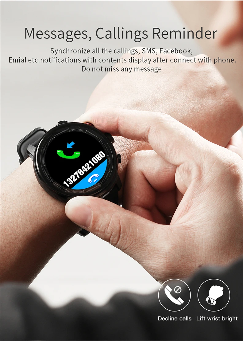Новый L5 Смарт-часы Для мужчин IP68 Водонепроницаемый несколько спортивный режим сердечного ритма прогноз погоды Bluetooth Smartwatch в режиме