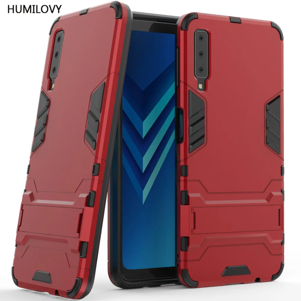 Для Samsung Galaxy A7 2018 чехол Капа противоударный задний Мягкий ТПУ Гибридный жесткий
