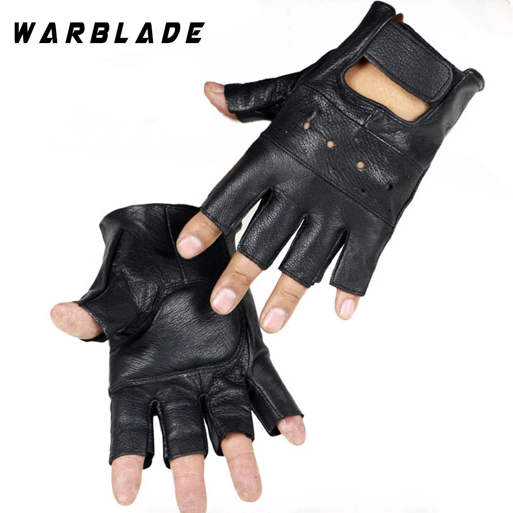 Warblade Erkek Hakiki Deri Eldiven Yüksek Kaliteli Kaymaz Luvas Yarım Parmak Koyun Deri Parmaksız Eldiven Gants Moto Erkek Eldivenleri Aliexpress