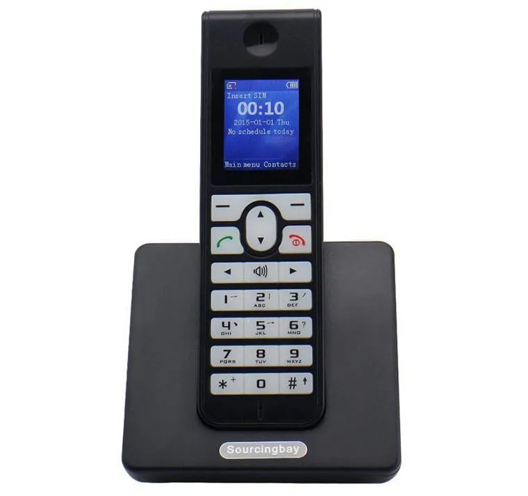 الإنجليزية الروسية GSM سيم بطاقة اللاسلكي الثابتة الهاتف مع SMS الخلفية شاشة led Radiotelephones اللاسلكية الهاتف للمنزل