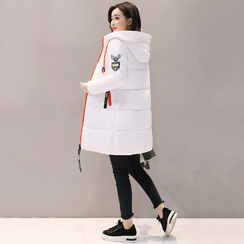 Koop Parka Vrouwen 2019 Nieuwe Winter Donsjack Vrouwen Jas Lange Hooded Uitloper Vrouwelijke Parka Dikke Katoenen Gewatteerde Vrouwelijke Basic Jassen LU666