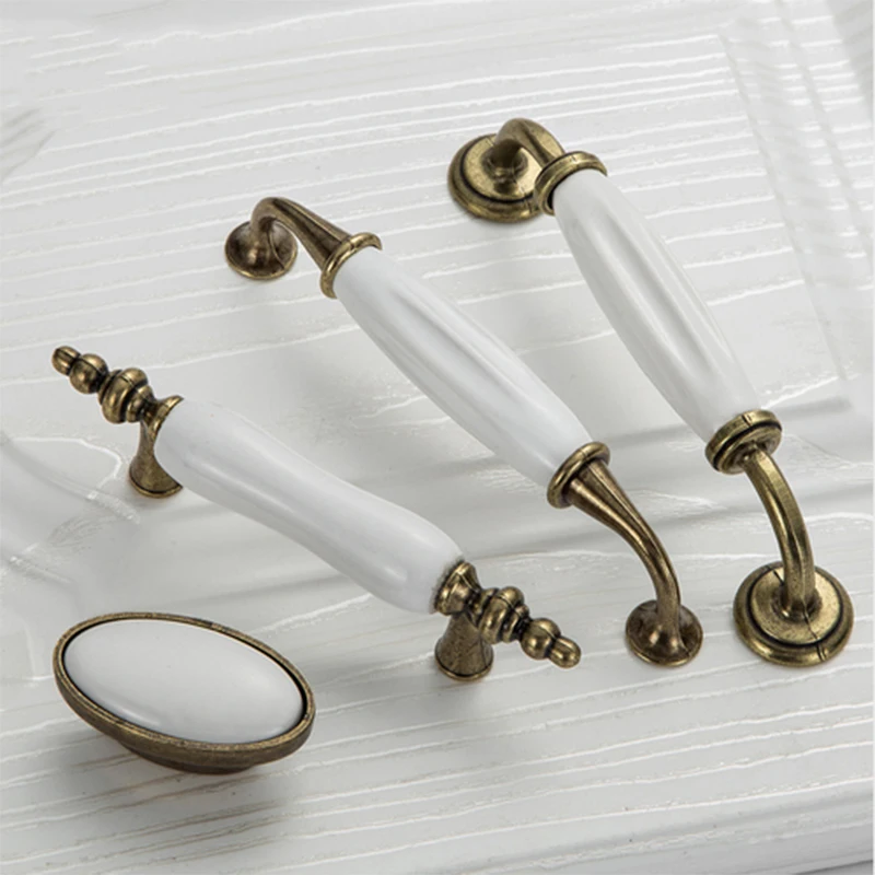 European Antique Furniture White Ceramic Handles Drawer Pulls Kitchen Cabinet Knobs Cupboard Handles Pull European Antique Furniture White Ceramic Handles Drawer Pulls Kitchen Cabinet Knobs Cupboard Handles Pull