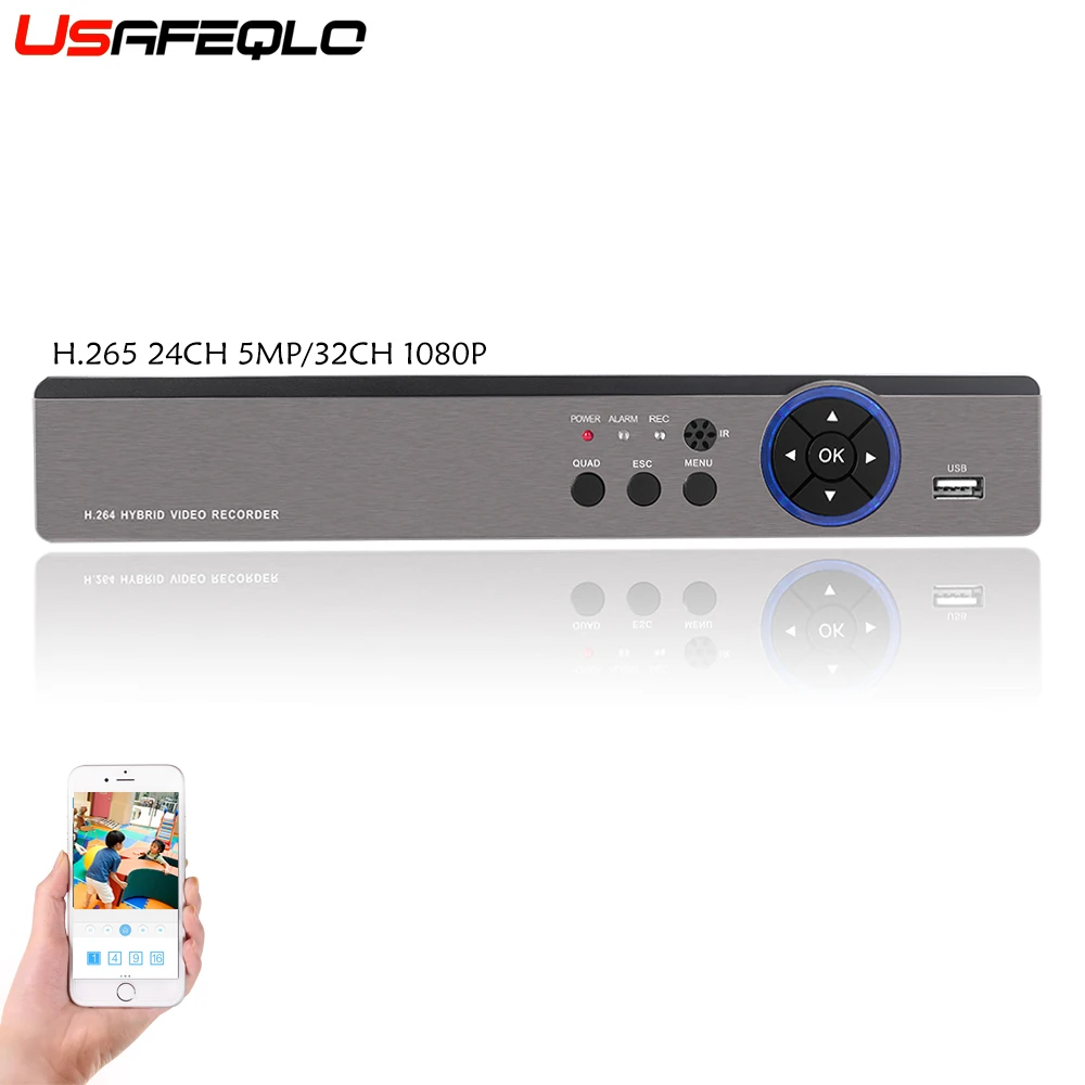

USAFEQLO H.265 1HDD CASE 32CH CCTV NVR 1080P 5M 4K NVR Network Video Recorder Onvif 2.0 for IP Camera 8MP 2 SATA XMEYE P2P Cloud