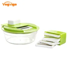 VOGVIGO Mandoline Vegetable Slicer Fruit CutterPotato Carrot Dicer Salad Maker with 5 Interchangeable Stainless Steel Blades