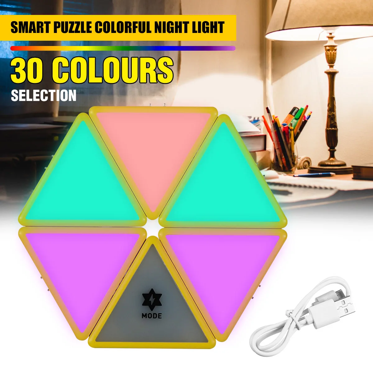 

Colorful Night Light 30 LED Colors Match Indoor Room Lamp Party Decor Book Night Light For Children Baby Kids Desktop Light Lamp