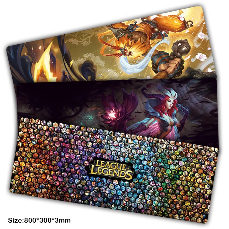 

Hight Quality Newest Fashion Large 800mm*300mm*3mm Computer Gaming Mouse Pad Locking Edge Thicker Pad For LOL gamer lover fan