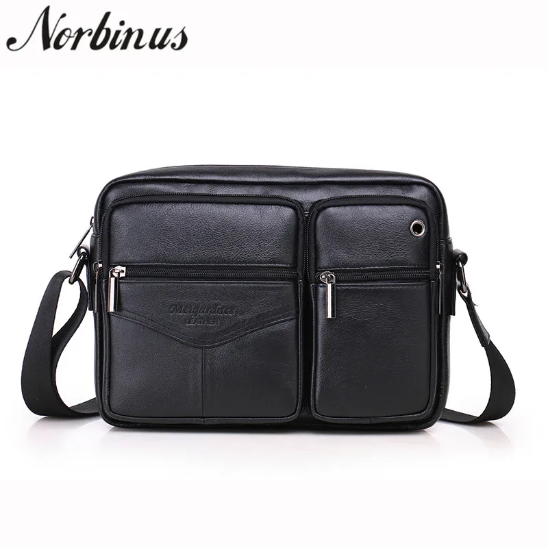 

Norbinus Messenger Bag Men Genuine Leather Shoulder Bags Crossbody Bags for Man Casual Handbag Male Leather Travel Bag Bolsas