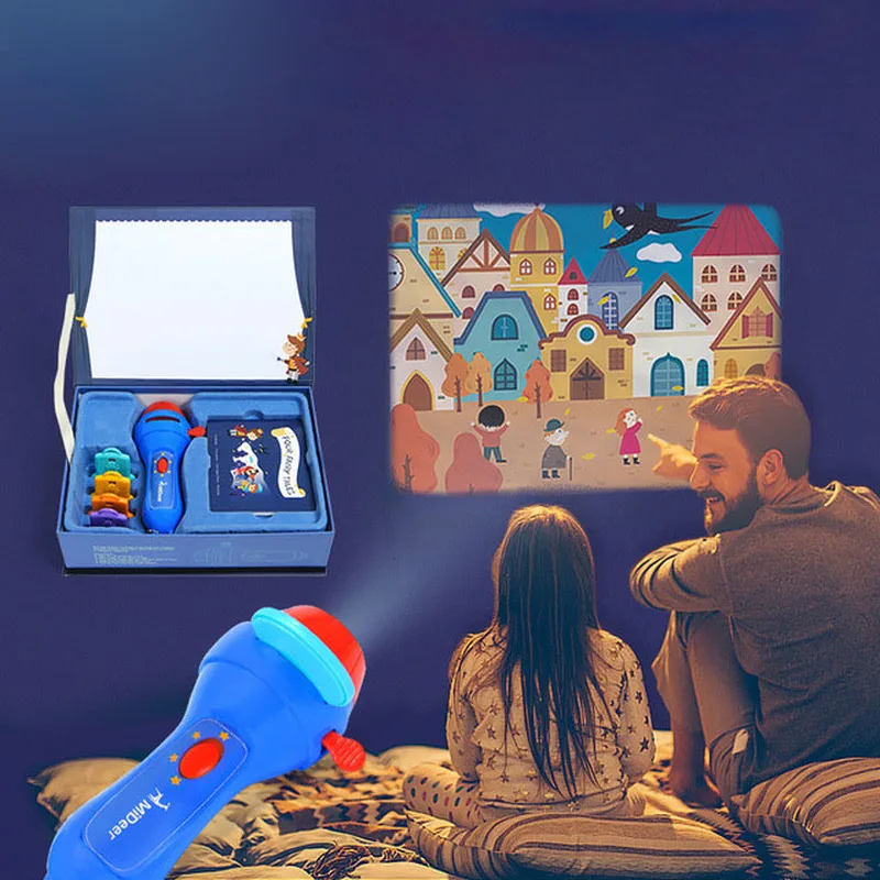 

New Baby Sleeping Story Flashlight Projector Lamp Toys Four Children's Tales Light-up Toy For Kids Educational Sleep Toys