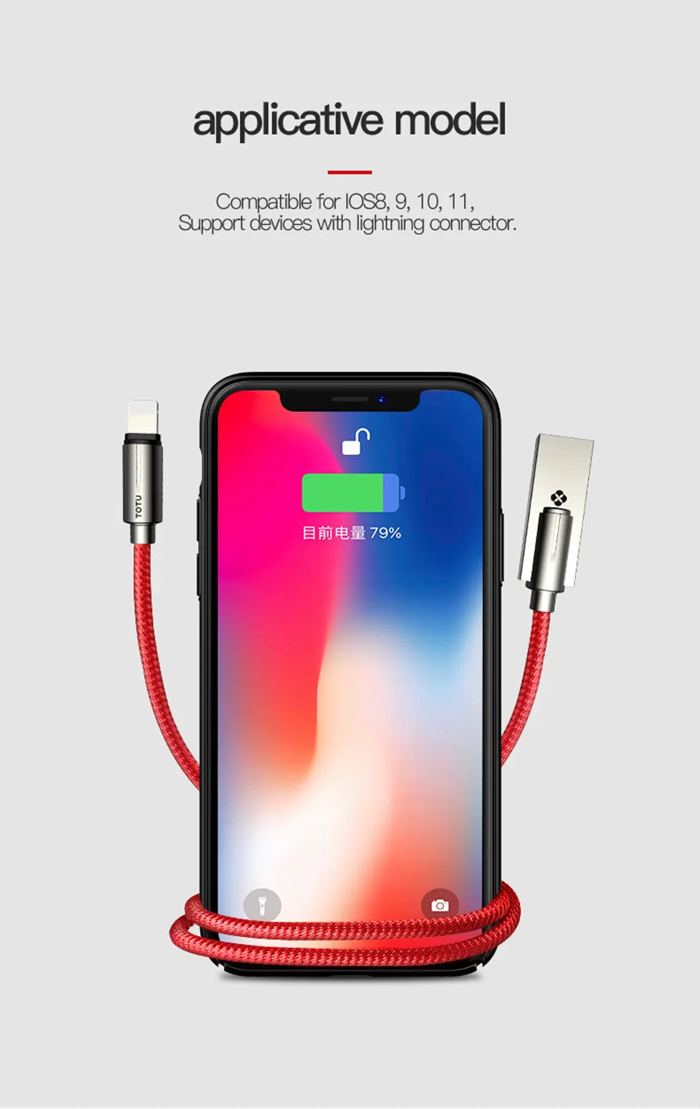 TOTU USB кабель для iPhone кабель для быстрой зарядки зарядное устройство кабель для iPhone X/Xs/Max 8 7 6 6s 5 USB кабель для передачи данных из цинкового сплава Кабо