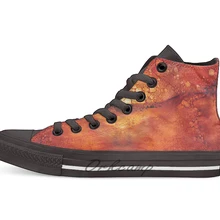 Fever/высокие парусиновые туфли на плоской подошве; повседневные кроссовки унисекс; Прямая