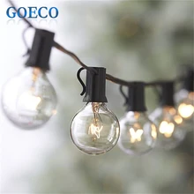 Открытый Decro 25Ft Clear Globe G40 Огни Строки с 25 G40 Лампы Рождественские Огни и Патио Свет Строка С Предохранителем для Защиты лампы