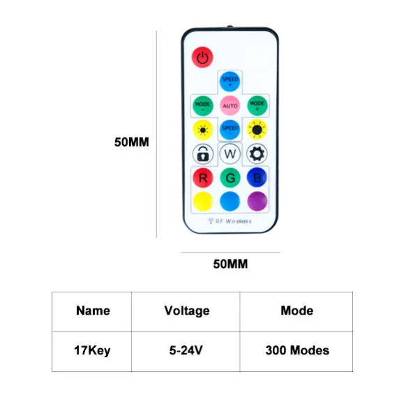 17Key RGB Led контроллер с USB Led Беспроводной RF Led контроллер для WS2812B SK6812 RGB магический цвет светодиодный светильник 5 В