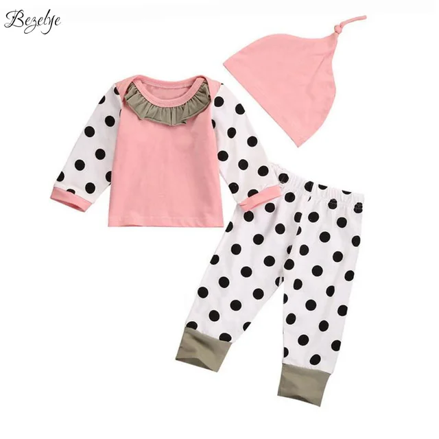 Spring Casual Baby Girl Set Infant Kits for Newborns Long Sleeves Children Sports Suits Clothes