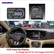 Liandlee Автомобильный дисплей HUD для Dodge Дротика PF для Fiat Viaggio 2012- HD проектор экран превышение скорости оповещения сигнализации детектор