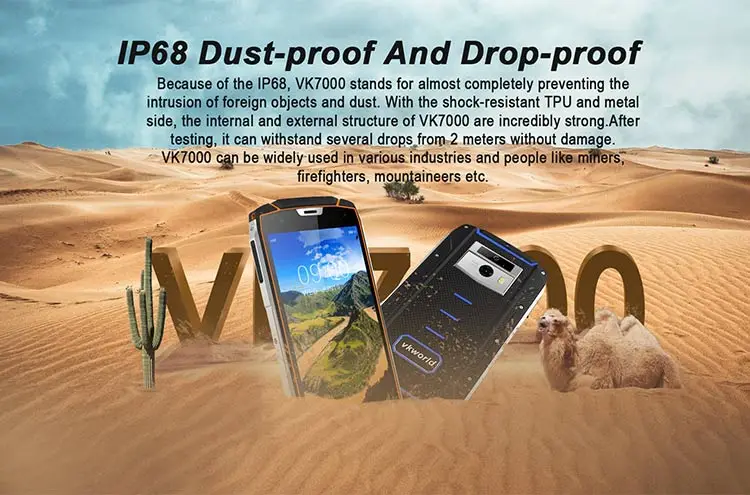 VKWORLD VK7000 4GB RAM 64GB ROM MTK6750T 1.5GHz Octa Core 5.2 Inch Incell Corning Gorilla Glass 5 HD Screen IP68 Waterproof Dual Camera Android 8.0 4G LTE Smartphone