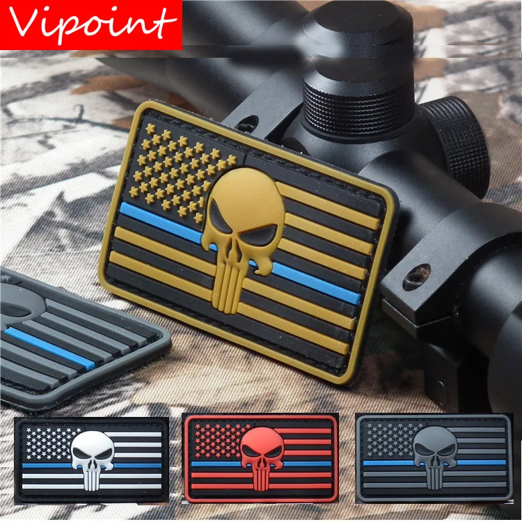 

VIPOINT embroidery pvc HOOK&LOOP DEVGRU skull patches Navy Seals punisher patches badges applique patches for clothing AD-74