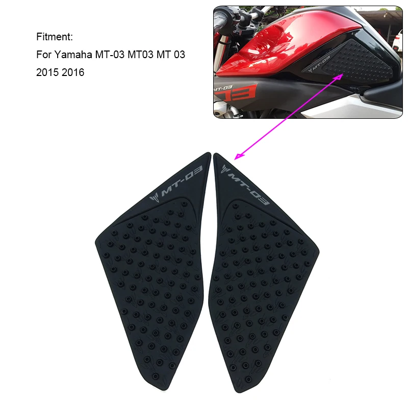 MTCLUB For Yamaha MT-03 MT 03 MT03 2015 2016 MT-03 MT03 MT 03 Motorcycle 3M Anti slip Tank Pad Side Gas Knee Grip Traction Pads (6)