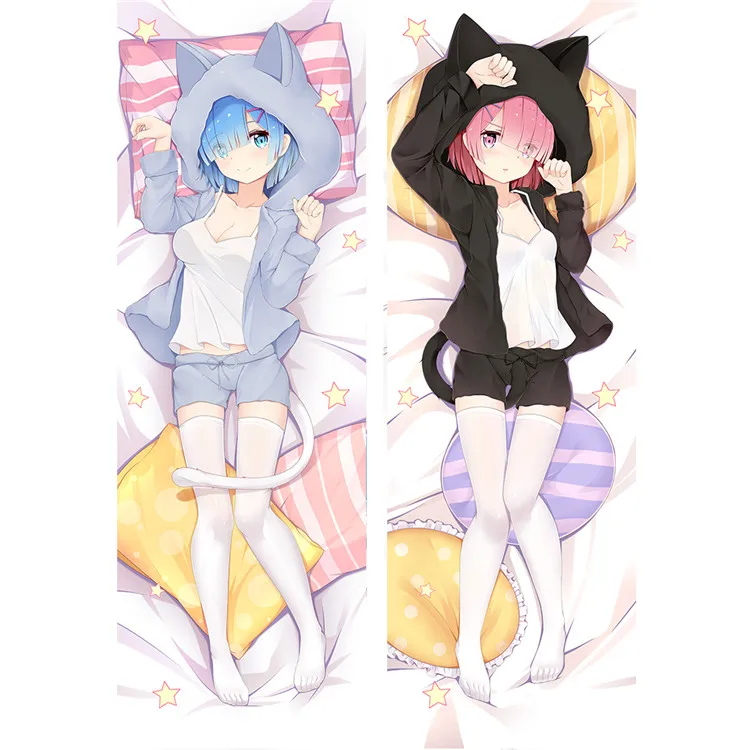 Re: Zero Начальная жизнь в другом мире Emilia rem ram Аниме dakimakura обнимающий чехол для подушки re zero - Цвет: 18075