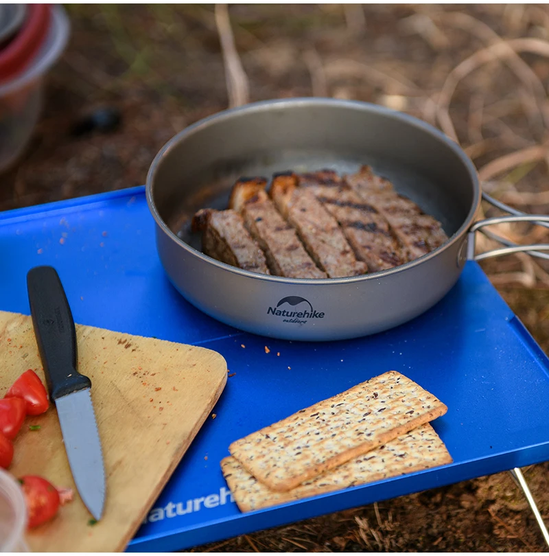 Naturehike Титан сковорода чаша с складной ручкой Открытый Отдых Пикник посуда кухонные принадлежности